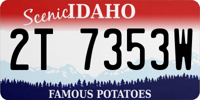 ID license plate 2T7353W
