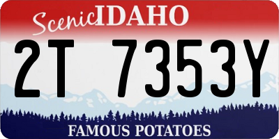 ID license plate 2T7353Y