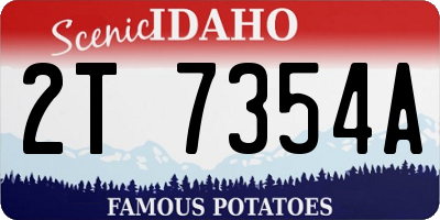 ID license plate 2T7354A