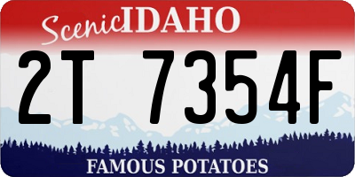 ID license plate 2T7354F