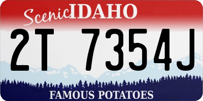 ID license plate 2T7354J