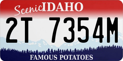 ID license plate 2T7354M