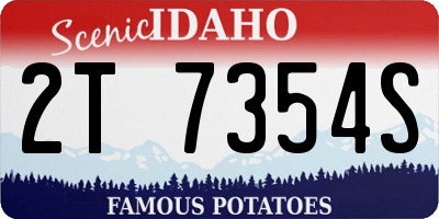ID license plate 2T7354S