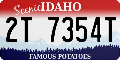 ID license plate 2T7354T