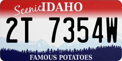ID license plate 2T7354W