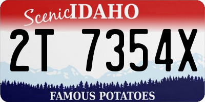 ID license plate 2T7354X