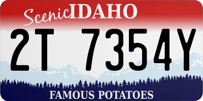 ID license plate 2T7354Y