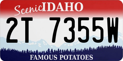 ID license plate 2T7355W