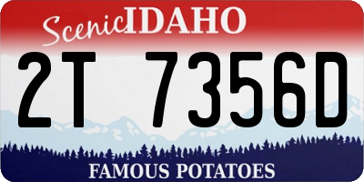 ID license plate 2T7356D