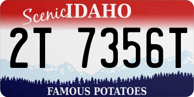 ID license plate 2T7356T