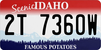 ID license plate 2T7360W
