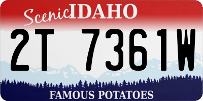 ID license plate 2T7361W