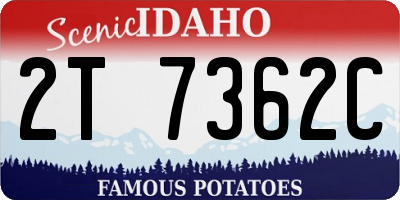 ID license plate 2T7362C