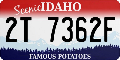 ID license plate 2T7362F
