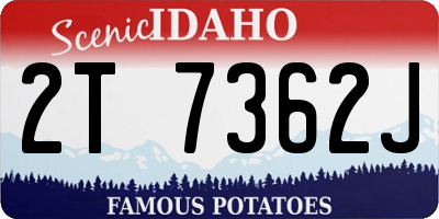ID license plate 2T7362J