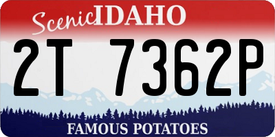 ID license plate 2T7362P