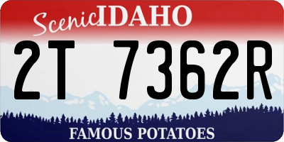 ID license plate 2T7362R