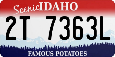 ID license plate 2T7363L
