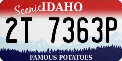 ID license plate 2T7363P