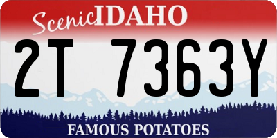 ID license plate 2T7363Y