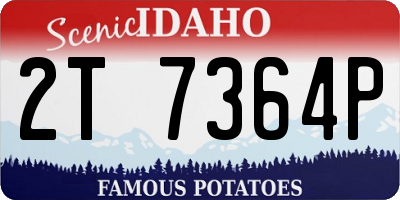 ID license plate 2T7364P