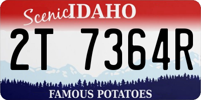 ID license plate 2T7364R