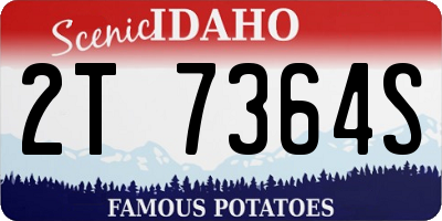 ID license plate 2T7364S