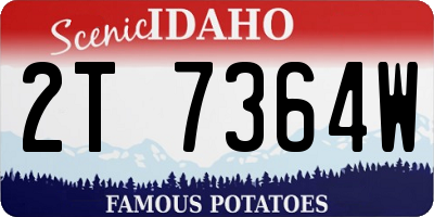 ID license plate 2T7364W