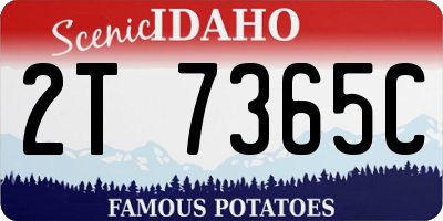 ID license plate 2T7365C