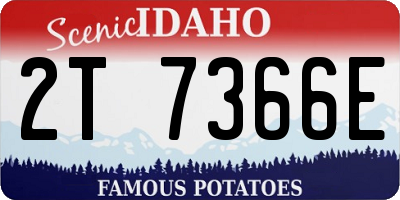 ID license plate 2T7366E