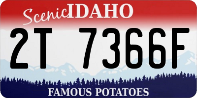 ID license plate 2T7366F