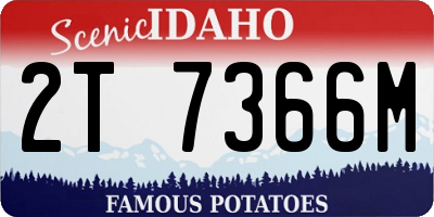 ID license plate 2T7366M