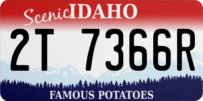 ID license plate 2T7366R