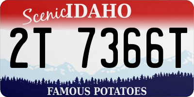 ID license plate 2T7366T
