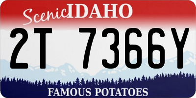 ID license plate 2T7366Y