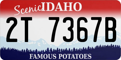 ID license plate 2T7367B