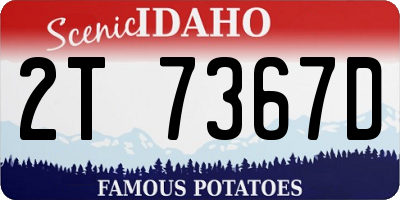 ID license plate 2T7367D