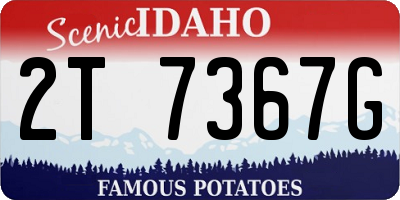 ID license plate 2T7367G