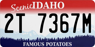 ID license plate 2T7367M