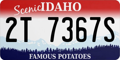 ID license plate 2T7367S