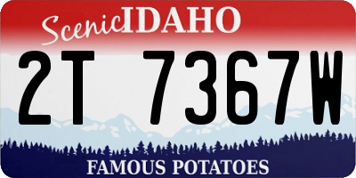 ID license plate 2T7367W