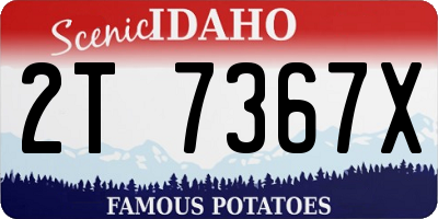 ID license plate 2T7367X