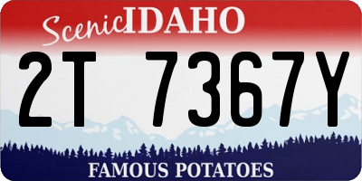 ID license plate 2T7367Y