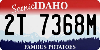 ID license plate 2T7368M
