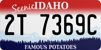 ID license plate 2T7369C