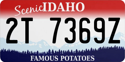ID license plate 2T7369Z