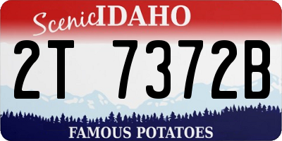 ID license plate 2T7372B