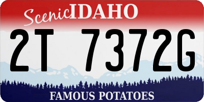 ID license plate 2T7372G