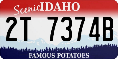 ID license plate 2T7374B