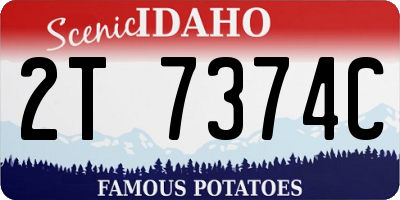 ID license plate 2T7374C